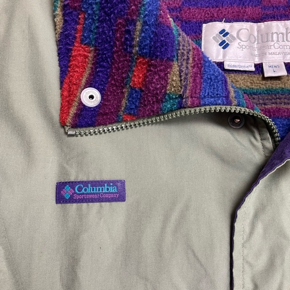 Vintage Columbia Fleece Lined Full Zip Up snap button Jacket - Picture 9 of 12